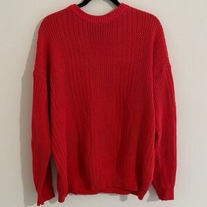 Vibrant Red Crewneck Sweater for Men